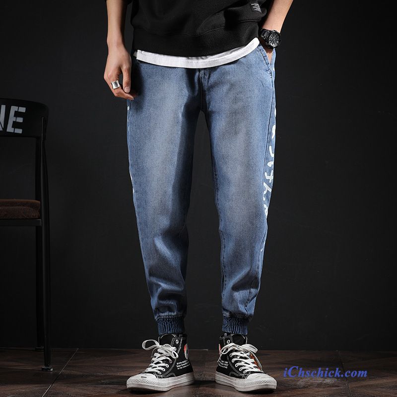 Bekleidung Jeans Freizeit Harlan Lose Herren Enge Blau Sale