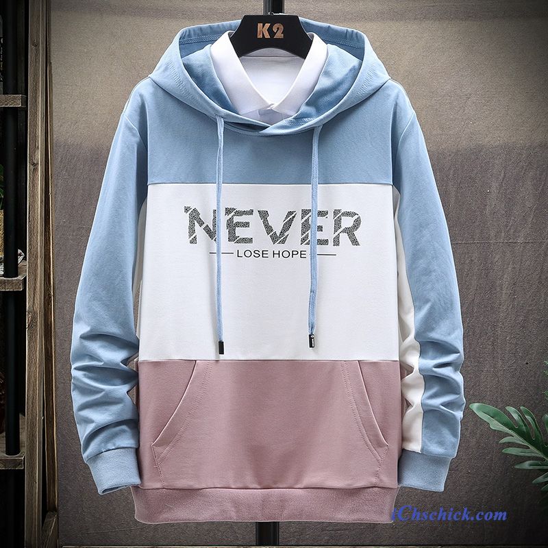 Bekleidung Kapuzenpulli Hoch Mantel Hoodies Schüler Herbst Blau Günstige