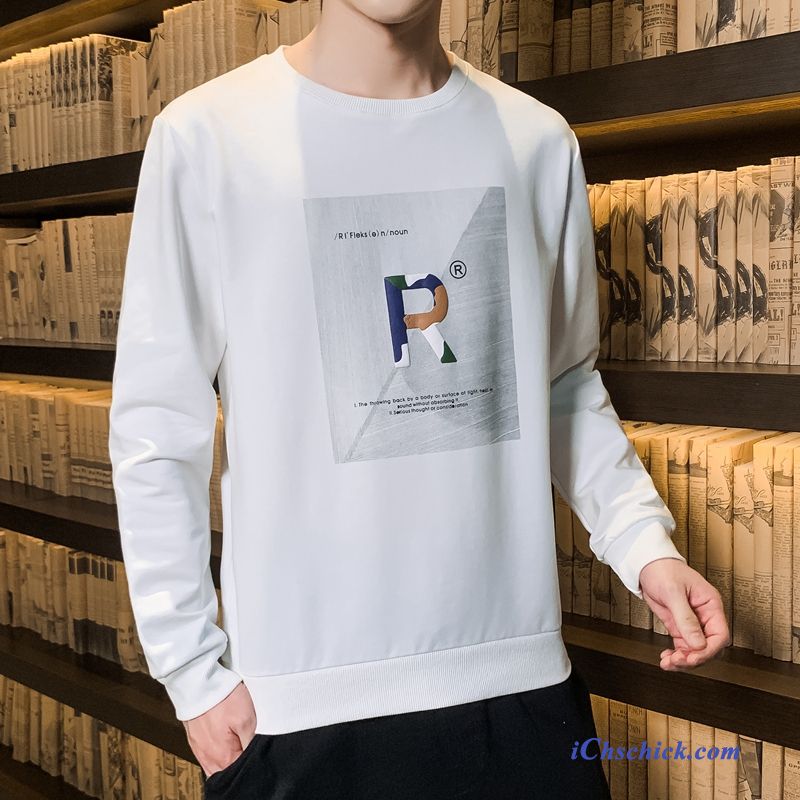 Bekleidung Kapuzenpulli Mantel Unteres Hemd Herren Lange Ärmel T-shirts Weiß Billige