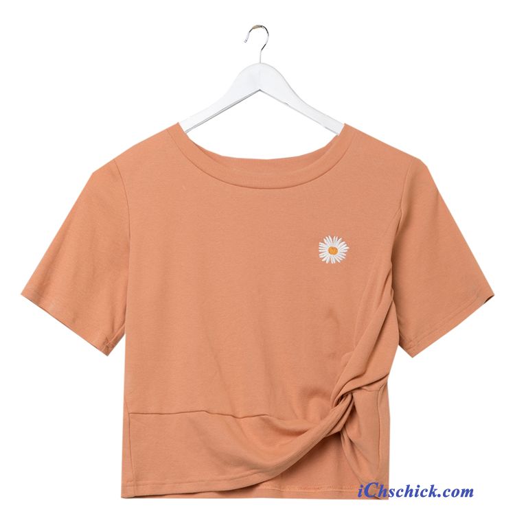 Bekleidung T-shirts Kleine Daisy Hülse Neu Kurzer Absatz Sommer Purpur Lila Angebote