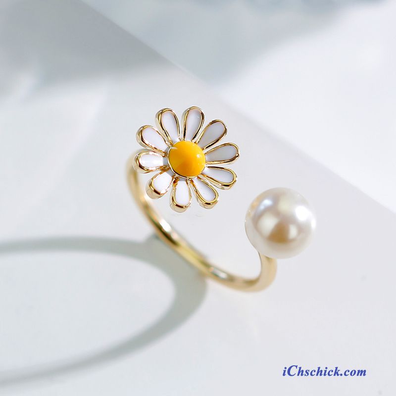 Damen Silberschmuck Mini Dekoration Rose Weiß Gold Kaufen