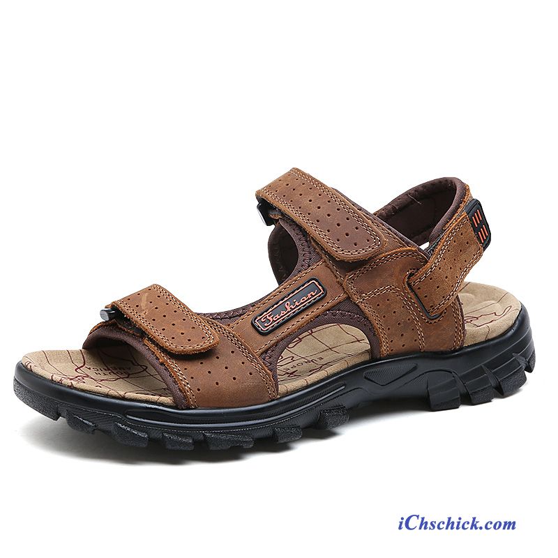 Ledersandalen Herren, Herren Sandalen Zehenschlaufe Günstig