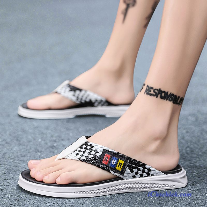 Schuhe Flip Flops Persönlichkeit Draussen Mesh Outwear Sommer Sandfarben Schwarz Rot Verkaufen