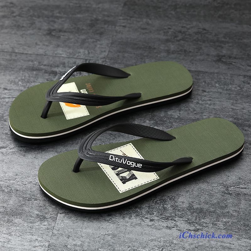 Schuhe Flip Flops Täglich Allgleiches Hausschuhe Rutschsicher Neue Grün Sale