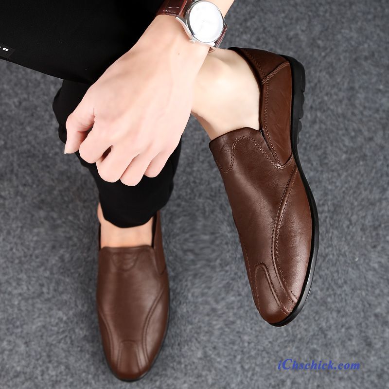 Schuhe Halbschuhe Allgleiches Slip-on Lederschuhe Faul Sommer Braun Dunkel Günstig