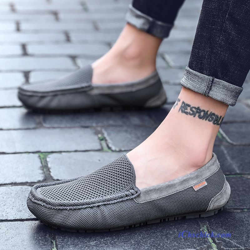 Schuhe Halbschuhe Atmungsaktiv Casual Sommer Faul Neue Schwarz Discount