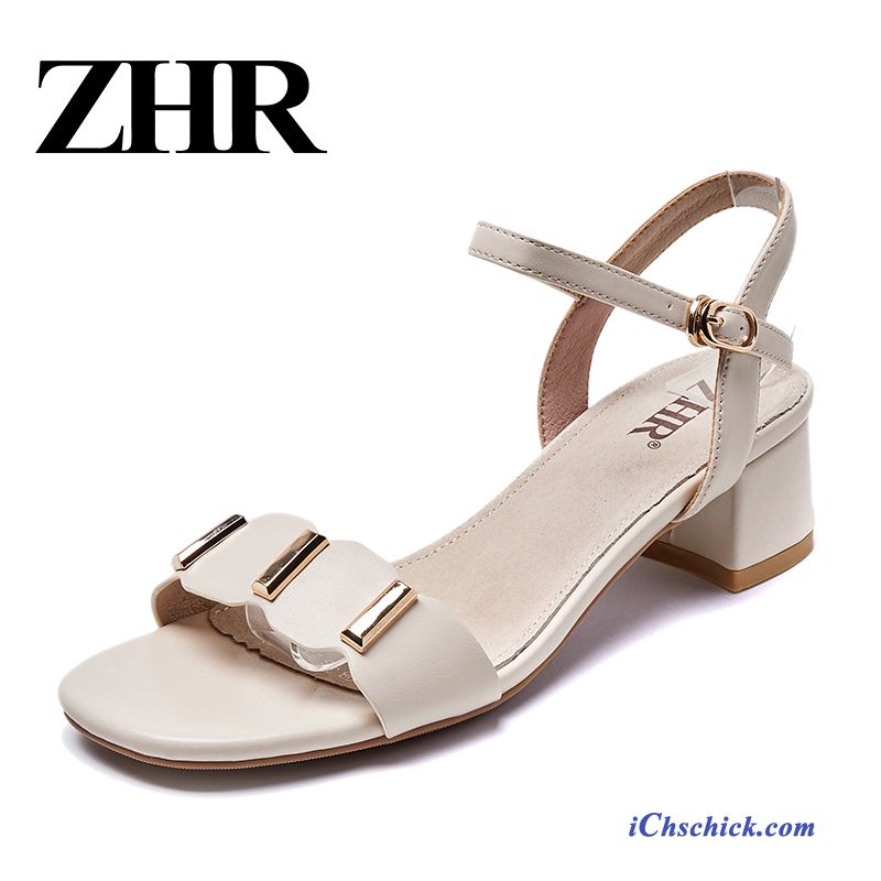 Schuhe Sandalen Allgleiches Mittlere Ferse Pumps Damen Schüler Beige Günstige