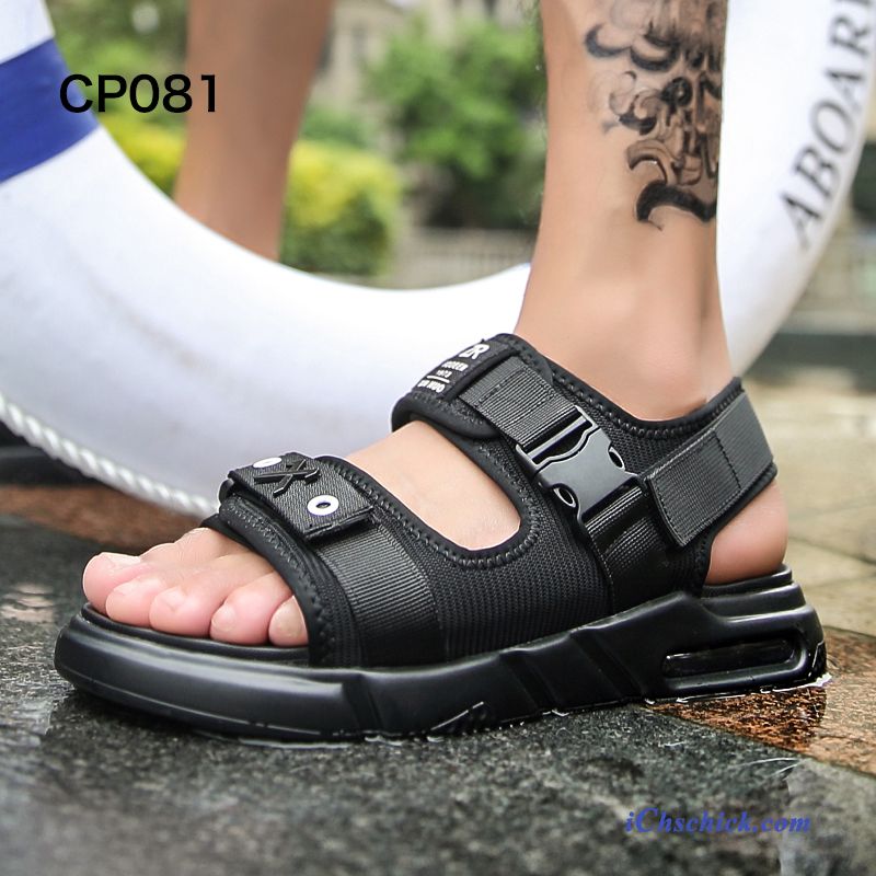 Schuhe Sandalen Draussen Luftkissen Rom Sommer Weiche Sohle Sandfarben Schwarz Kaufen