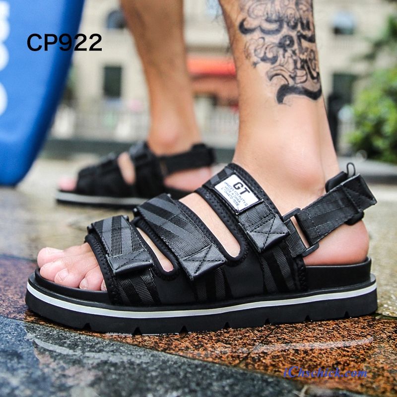 Schuhe Sandalen Draussen Luftkissen Rom Sommer Weiche Sohle Sandfarben Schwarz Kaufen