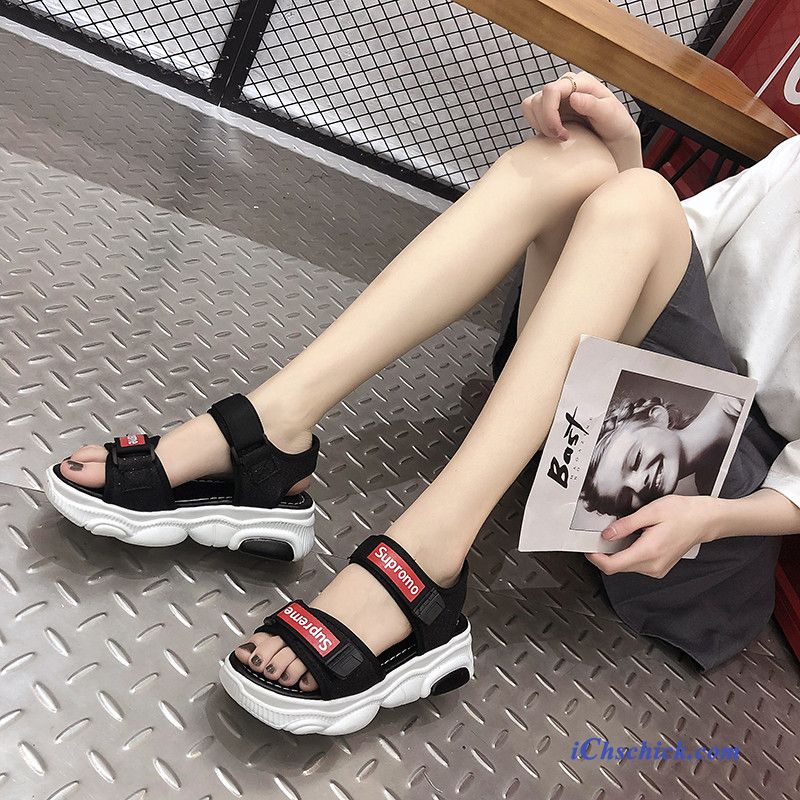 Schuhe Sandalen Sommer Damen Flache Schüler Neue Purpur Lila Online