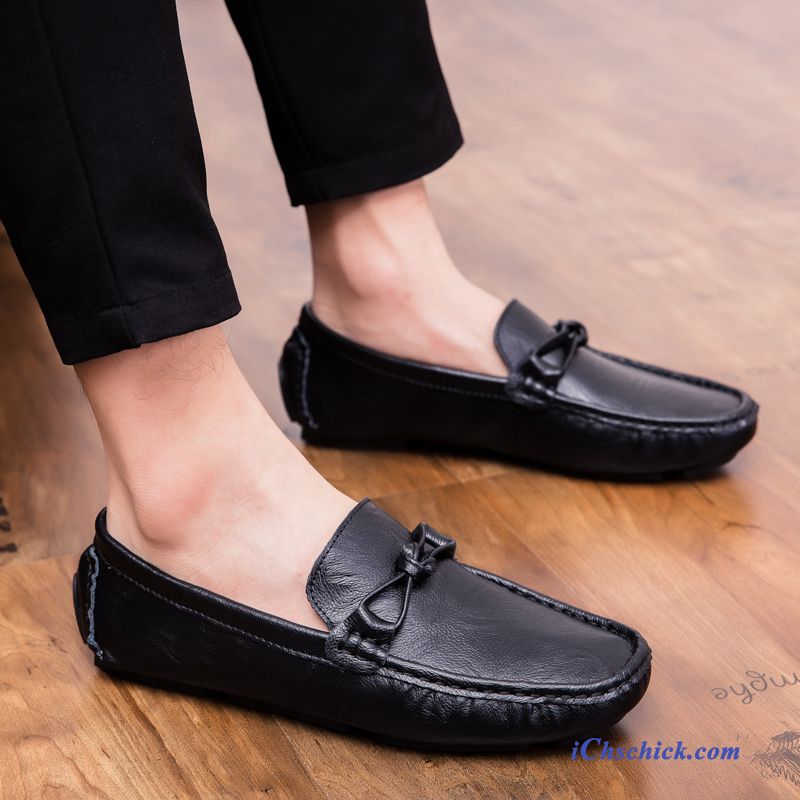 Schuhe Halbschuhe Faul Neue Lederschuhe Feder Trend Schwarz Günstig