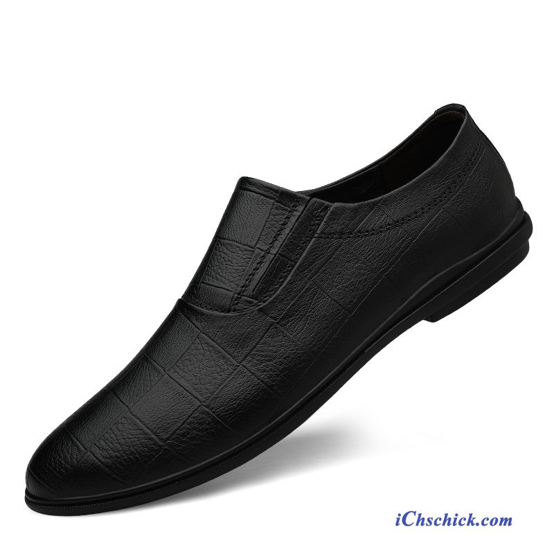 Schuhe Halbschuhe Lederschuhe Casual Faul Weiche Sohle Oberleder Schwarz Angebote